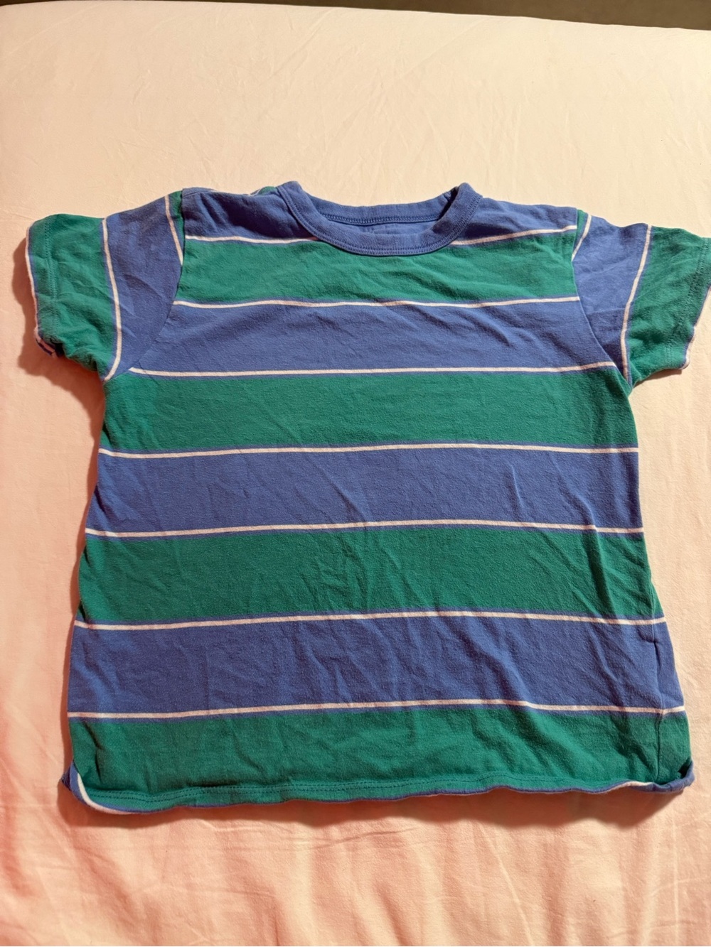 Crewcuts Blue & Green Striped Short Sleeve Tee